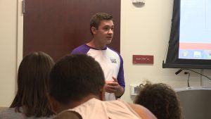 Riverton High School senior Broc Stowe talked to around two dozen people about preventing suicide.