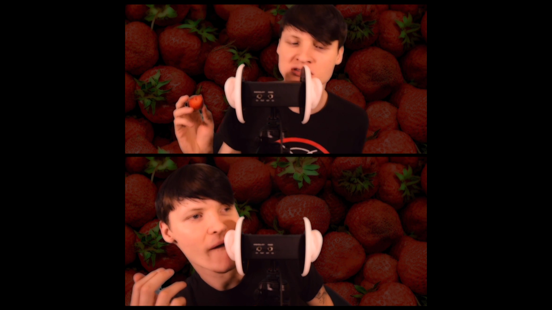 Logan Smith recorded the sound of eating strawberries.