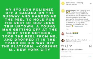 Rachel Hunt Steenblik posts stories of kindness on social media. In just three months, her Tiny Kindness account has gained more than 14,000 followers.