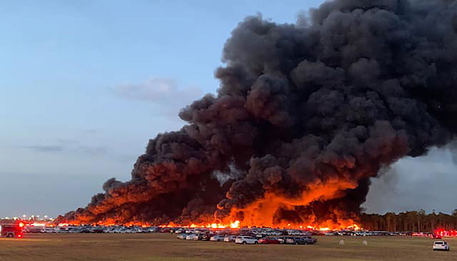 Fire Destroys More Than 3,500 Rental Cars At Florida Airport