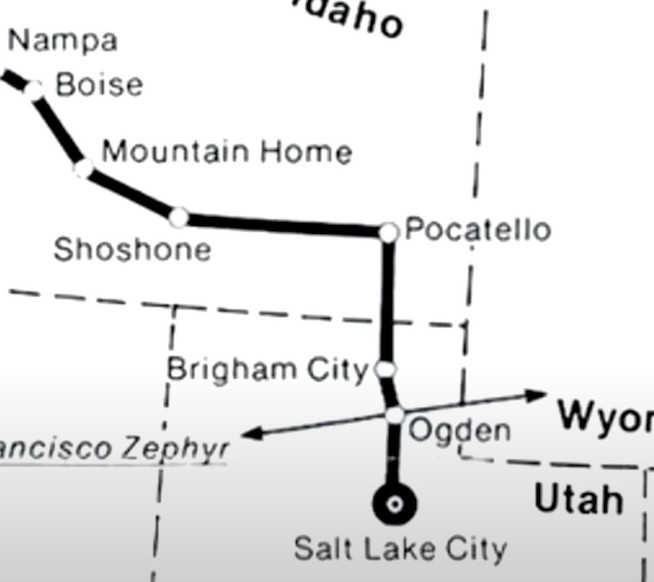 This map shows the proposed passenger train route restoration between Salt Lake City and Idaho's Treasure Valley. (Boise City Council)