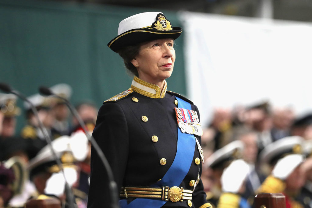 Her Royal Highness The Princess Royal attends the Commissioning Ceremony of HMS Queen Elizabeth at HM Naval Base on December 7, 2017 in Portsmouth, England. (Chris Jackson/Getty Images via CNN)