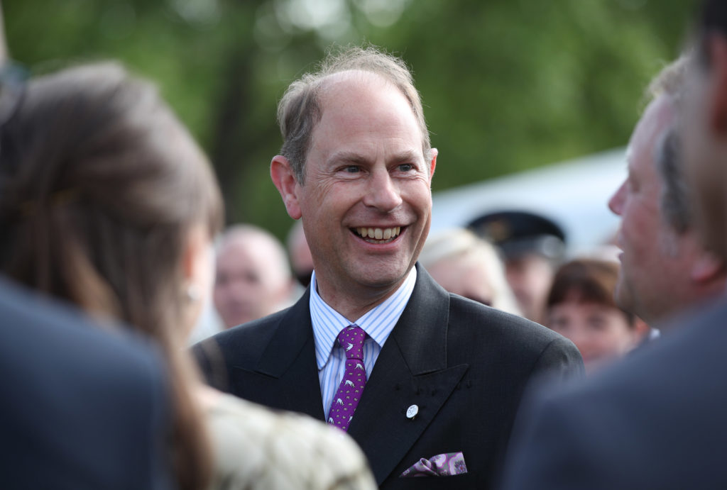 Prince Edward, Earl of Wessex, meets young recipients of the award during the Duke of Edinburgh Gold Award presentations at Buckingham Palace on May 22, 2019 in London, England. (WPA Pool/Getty Images Europe/Getty Images via CNN)