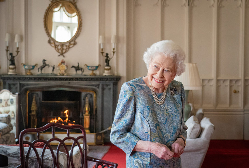 Queen Elizabeth II attends an audience with the President of Switzerland Ignazio Cassis at Windsor Castle on April 28. ( Dominic Lipinski/WPA Pool/Getty Images via CNN)