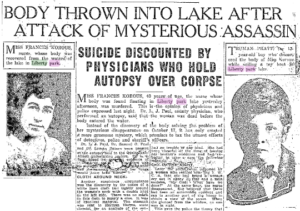 Salt Lake Telegram reports the discovery of a body in Liberty Park. (Utah Digital Newspapers)