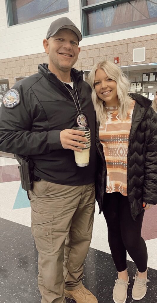 Mike Berg poses with his oldest daughter, 22-year-old Madison Berg Nunley, who is on track to become a therapist herself for first responders. She just finished her undergraduate degree in social work and family services and hopes to pursue a master’s degree to obtain her licensed clinical social worker licensure. She believes her experience growing up in the home of a first responder will give her the ability to relate with other first responders. (Madison Berg Nunley)