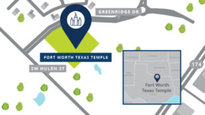 Map showing the location of the Fort Worth Texas Temple. (The Church of Jesus Christ of Latter-day Saints)