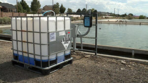 The pressurized irrigation system in Lehi, Utah has been found to contain E. coli with a dozen confirmed cases. (Ladd Egan/KSL TV)