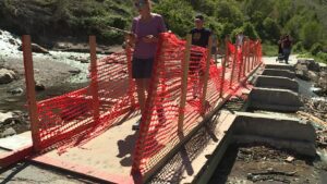 Utah County constructed a temporary bridge to make the area safer. The temporary bridge stands in place of the permanent bridge that was destroyed by the avalanche. (KSL TV)