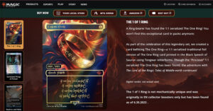 The One Ring 'Magic: The Gathering" card (Magic: The Gathering Website)