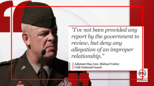 Head of Utah National Guard, on paid leave, denies having improper relationship