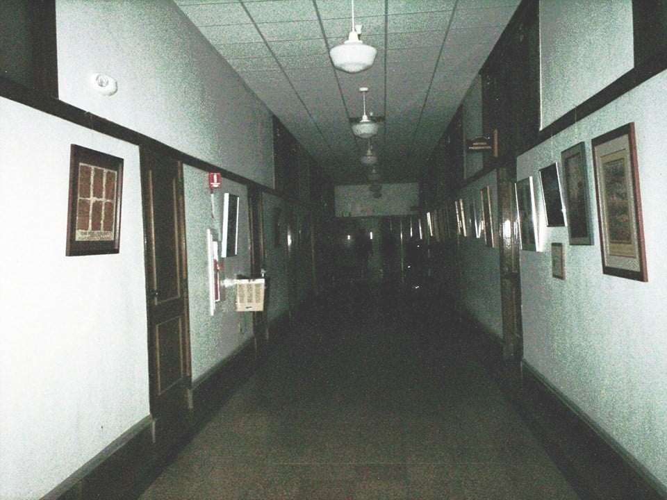 Shadowy figures seen in an empty basement hallway of the Rio Grande Depot (Kevin Fayles)