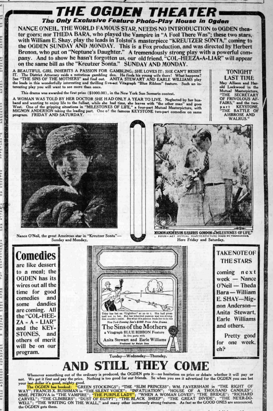 Clipping from the Ogden Standard Newspaper, August 21, 1915