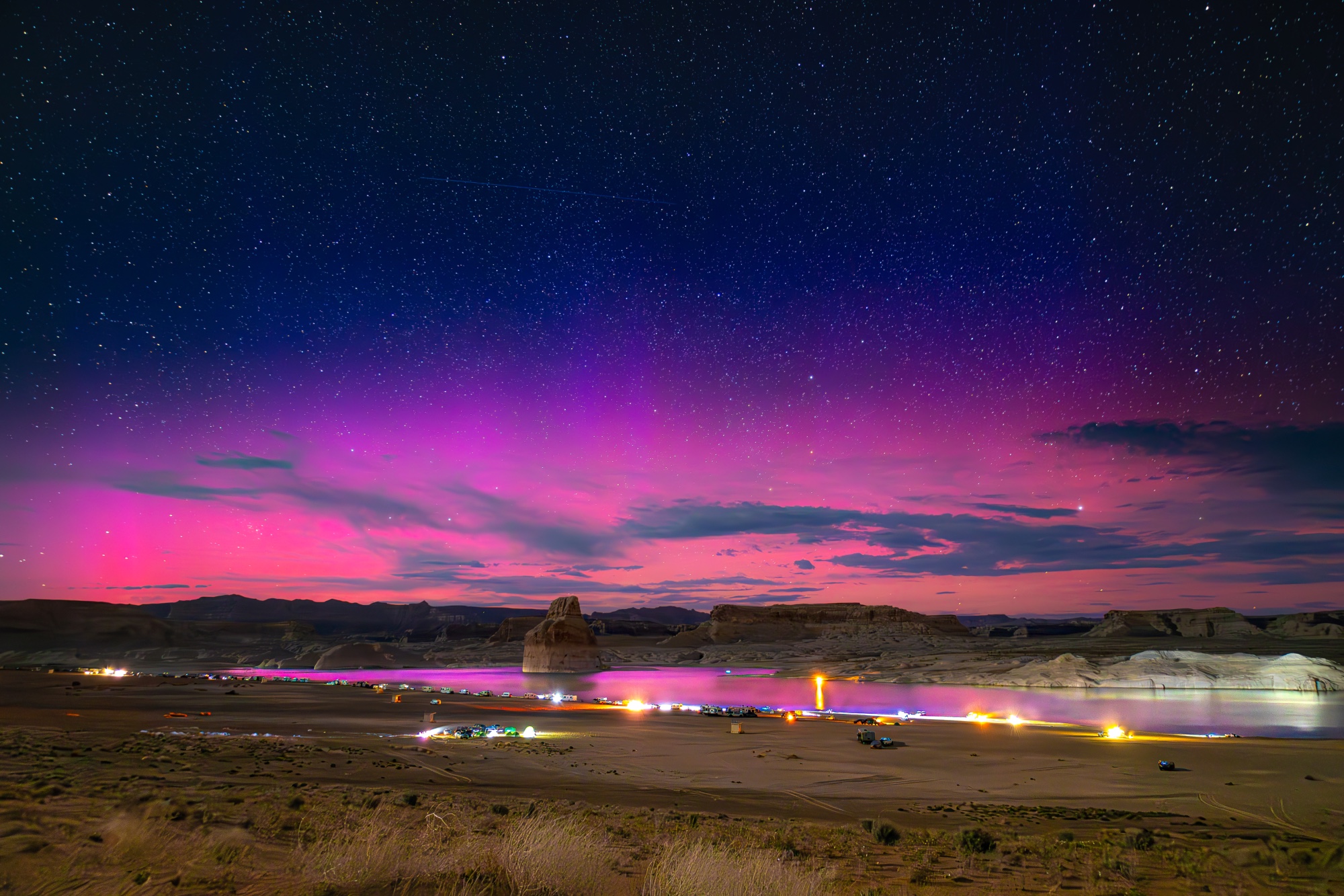 View of the northern lights from Lake Powell on May 12, 2024 . (Burnonnn Davis)