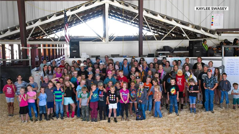 A junior livestock show that's been performing for over 80 years was displaced after its home barn burned down. The barn was a historic landmark that was built during the Great Depression by volunteers. (Courtesy Kaylee Swasey)