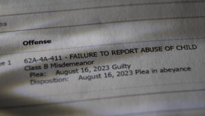Pool's therapist pleaded guilty to failure to report child abuse, which is a misdemeanor.