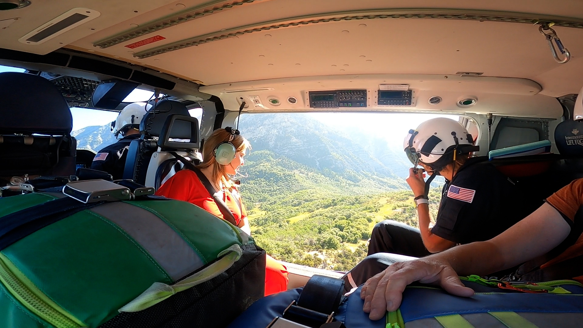 Inside of the Life Flight chopper while in the air. (KSL TV)