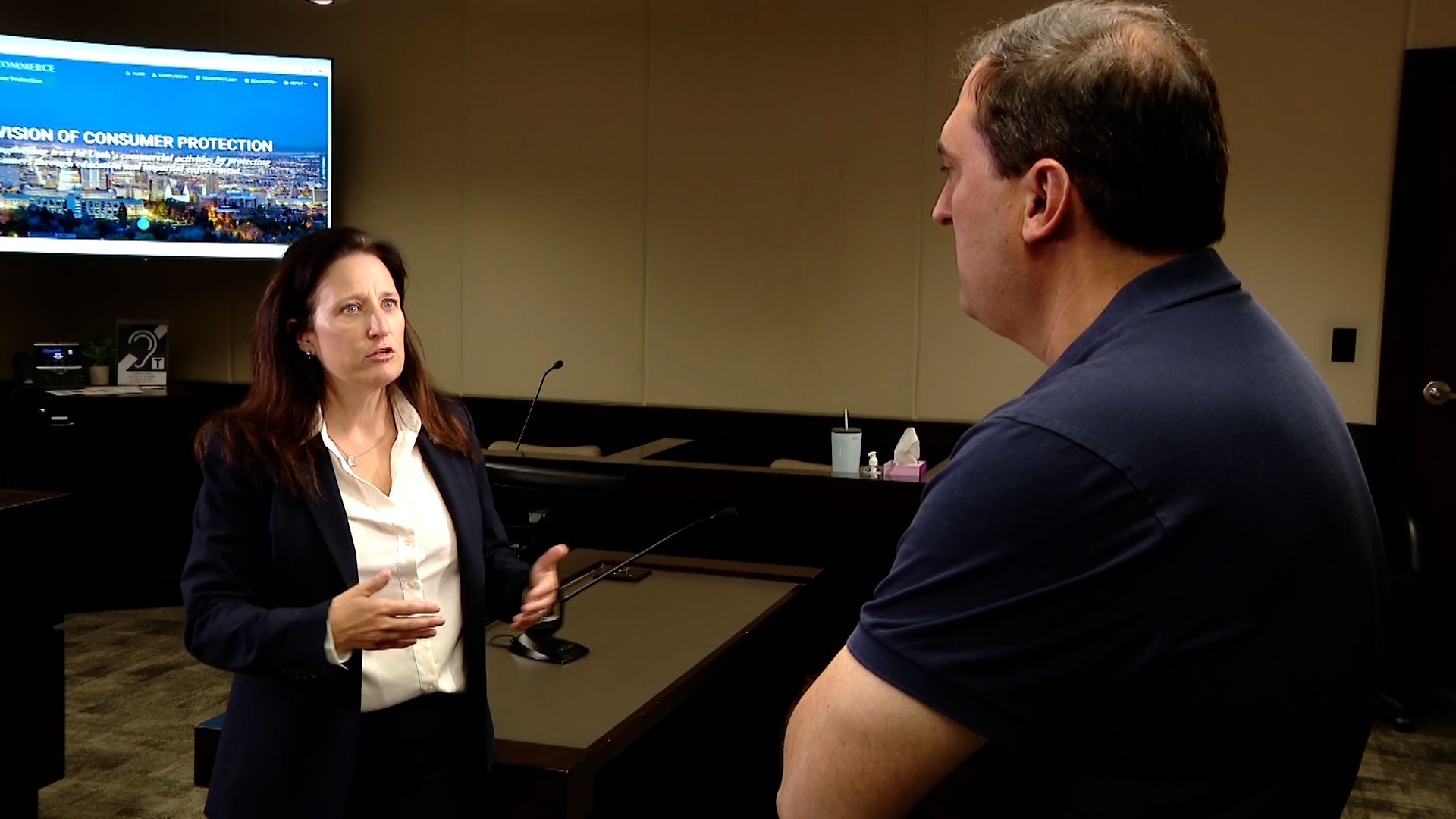 Utah Consumer Protection Division director Katie Hass tells KSL’s Matt Gephardt that “the chat bot did it” is not an acceptable excuse for a company to renege on a promise to a customer. (KSL TV)