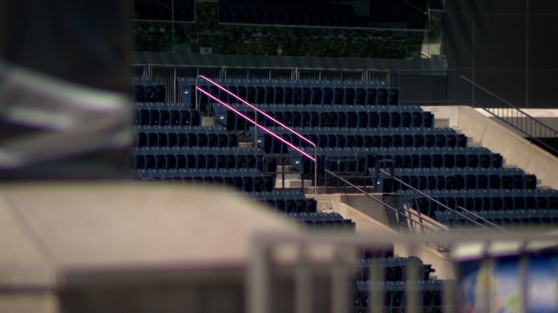 An empty row of seats at the Maverik Stadium. (KSL TV)
