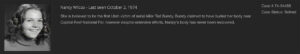 This screenshot shows the Unified Police Department’s cold case website description of the Nancy Wilcox case as it appeared on Sept. 3, 2019. (Internet Archive)