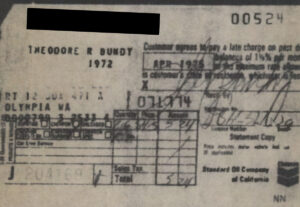 Credit card receipts collected by police prove Ted Bundy was in Olympia, Wash. on the date Nancy Wilcox reported having been sexually assaulted in Salt Lake County, Utah. (Tiffany Jean, A Killer in the Archives)