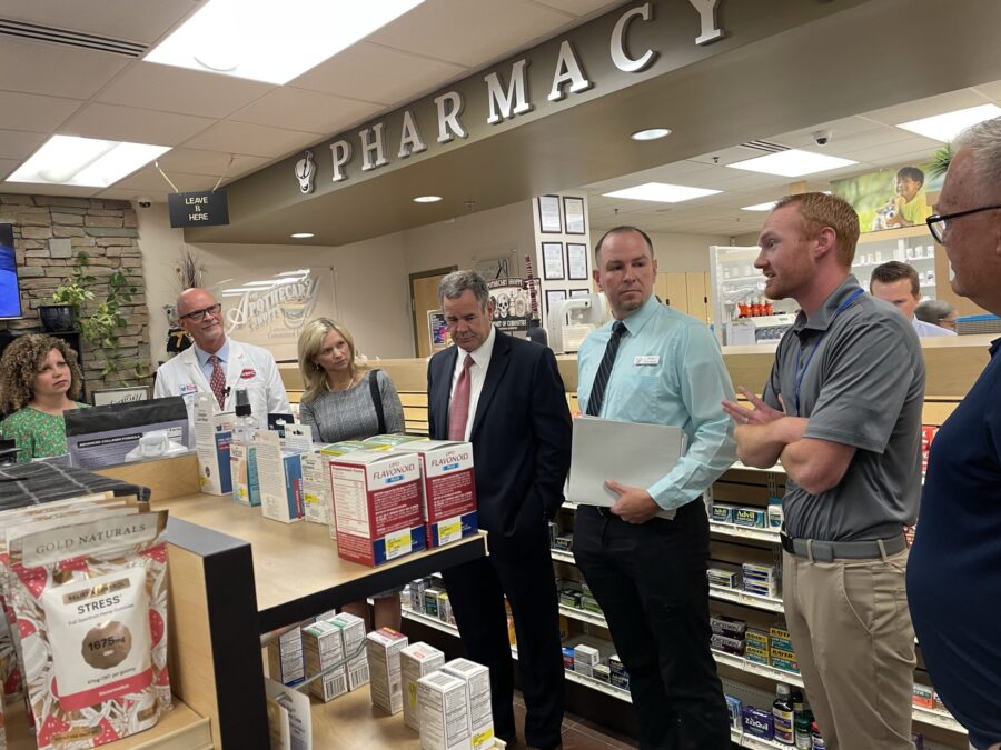 A group of Utah Pharmacists met with local and federal leaders Tuesday, Oct. 1, 2024, asking for help with pricing. (Shelby Lofton, KSL TV)