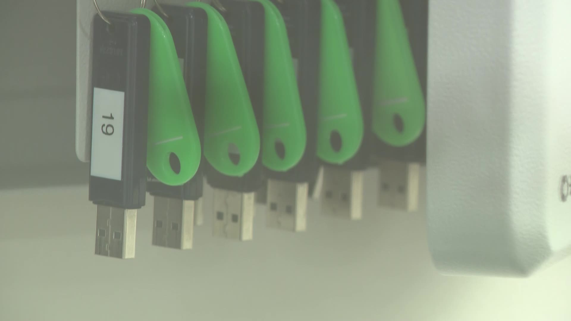 The USBs with the voter information in a secure room. (KSL TV)