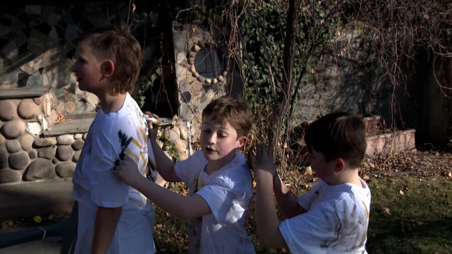 We tested the effectiveness of our laundry soap and two store-bought soaps on three new shirts worn, and made extremely dirty, by three 10-year-olds. (John Wilson, KSL TV)