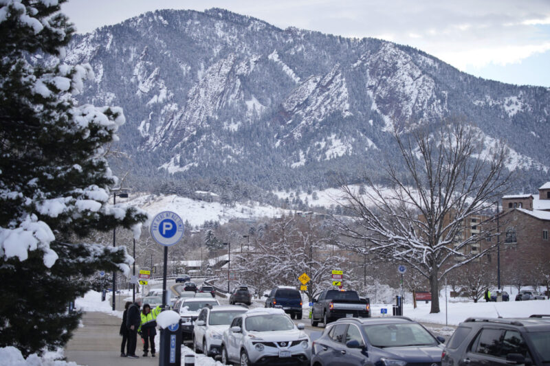 Boulder, Colorado, pictured after a winter storm swept over the intermountain West, the Flatirons are covered in snow Saturday, Feb. 12, 2022. (AP Photo/David Zalubowski)