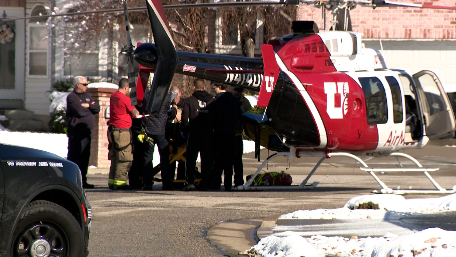 The man being placed into the medical helicopter. (Greg Anderson, KSL TV)