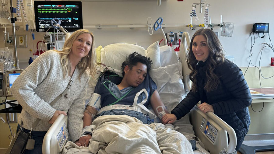 Sha Reh recovering with family friends by his side. (Courtesy Michele Schmidt)