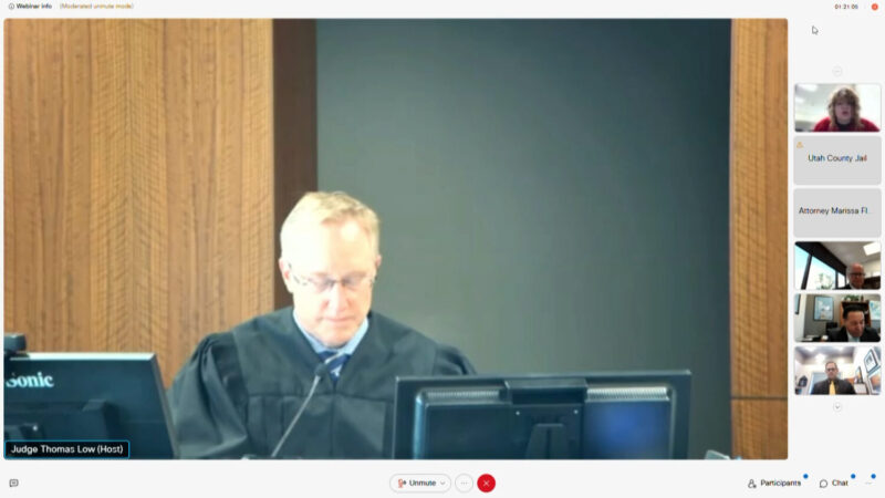 Judge Thomas Low pictured during a hearing in Michael Jaynes criminal case, where he faces the death penalty. (Alex Cabrero, KSL TV)