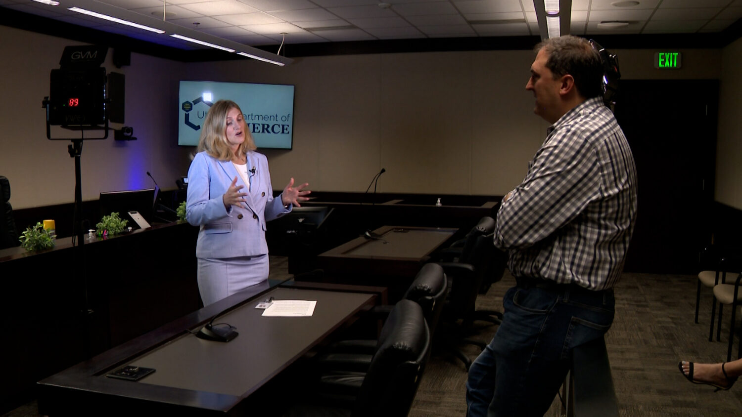 Margaret Woolley Busse, Executive Director of Utah's Commerce Dept., tells KSL's Matt Gephardt that the task force will include a full-time prosecutor. (John Wilson, KSL-TV)