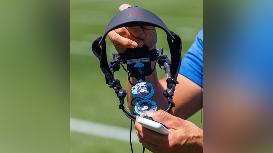 The Vielight devices used on the BYU Football players. (Jack Grimm, KSL TV)