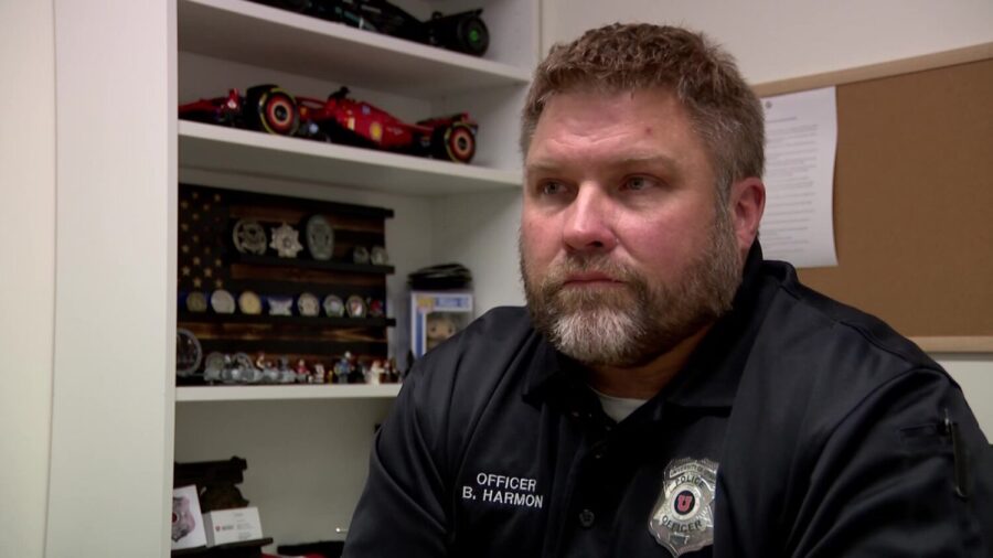 Officer Benjamin Harmon now has a daily presence at the University of Utah. (Wes Barton, KSL TV)