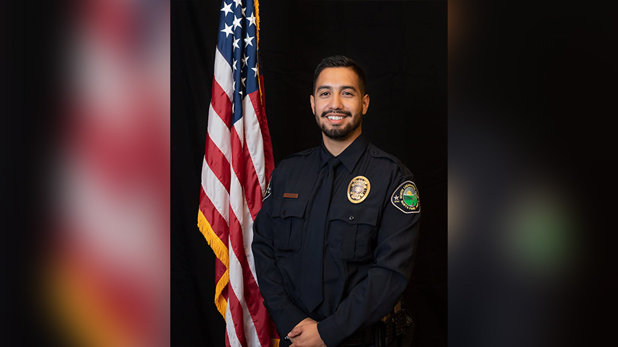 Tremonton-Garland Police officer Eric Estrada, pictured in this handout photo, was shot and killed in the line of duty Sunday, Aug. 17, 2025, after responding to a call along with Sgt. Lee Sorensen. (Tremonton-Garland Police Department)