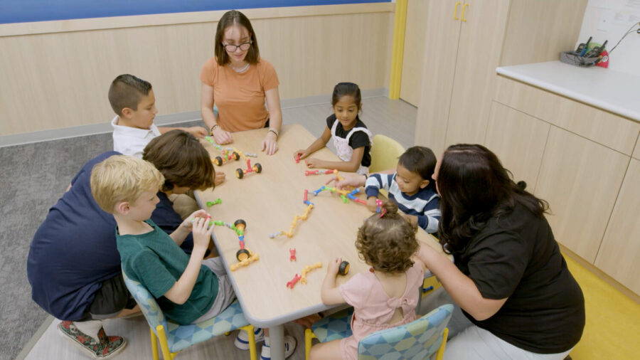 Staff and clients in The Children’s Center Utah's therapeutic preschool program. (The Children’s Center Utah)