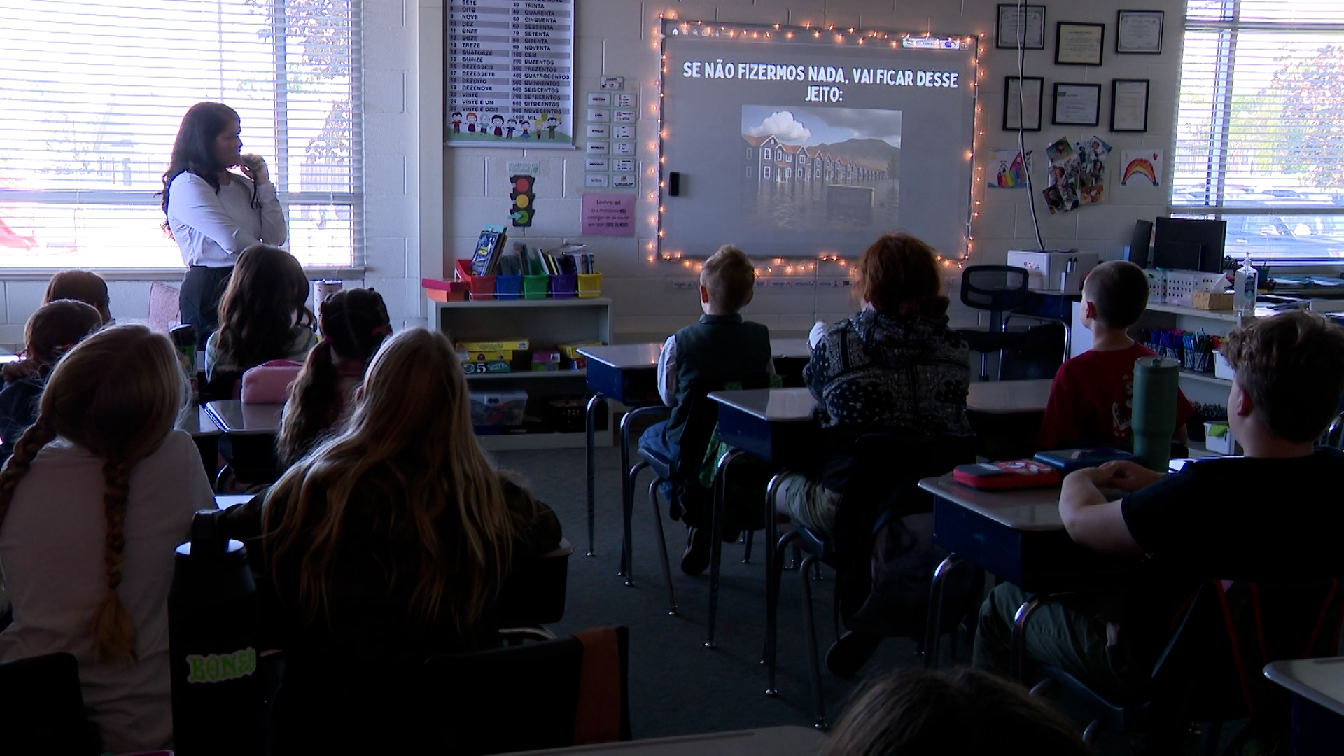 Fifth graders in Stansbury Park turn flooding into a hands-on science lesson. (John Wilson, KSL TV)