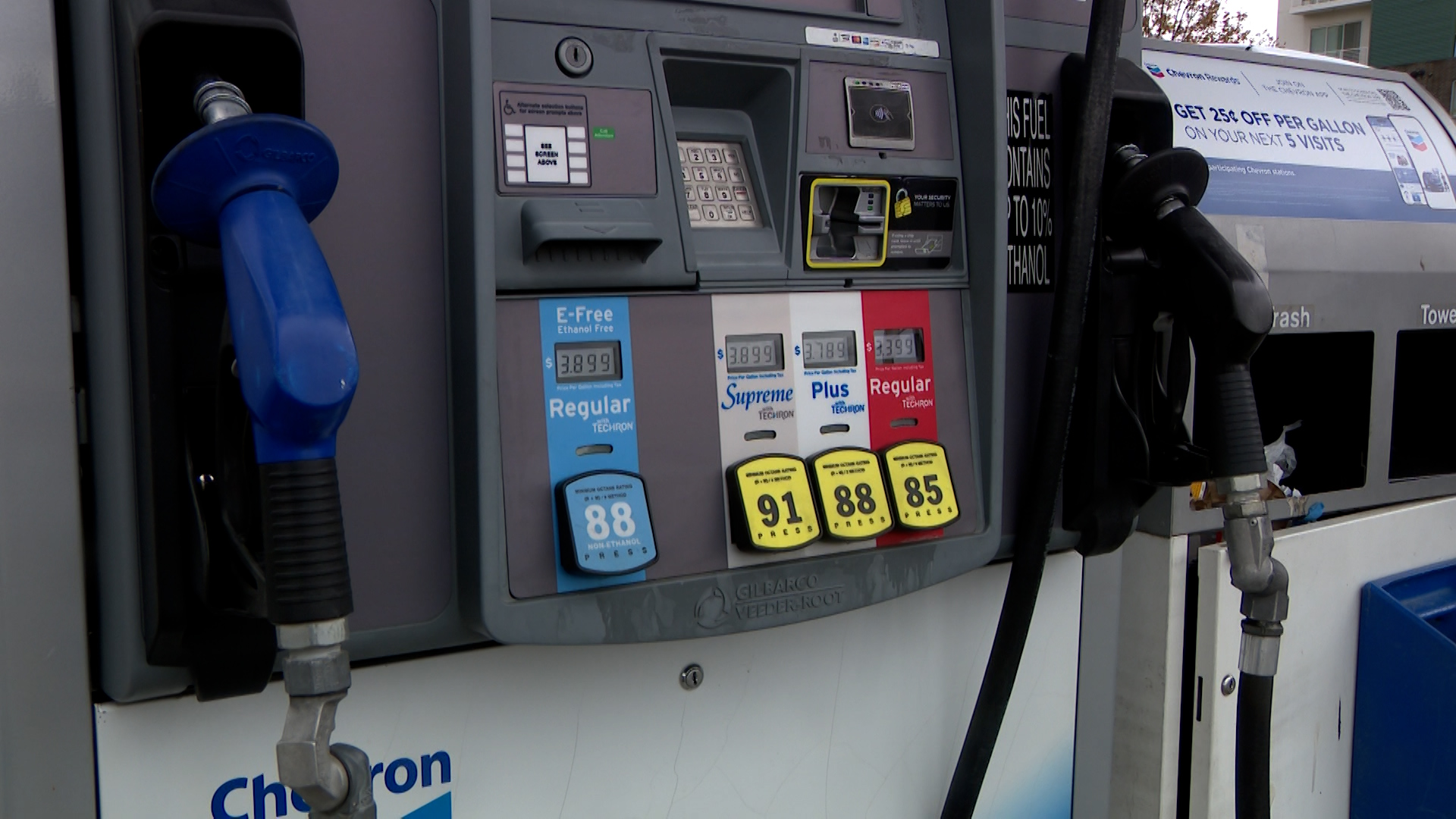 A gas pump in Salt Lake City is pictured on Thursday, Oct. 16, 2025. (Nathan Riser, KSL TV)