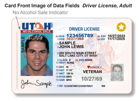 A sample interdicted person ID provided the Utah Driver License Division.