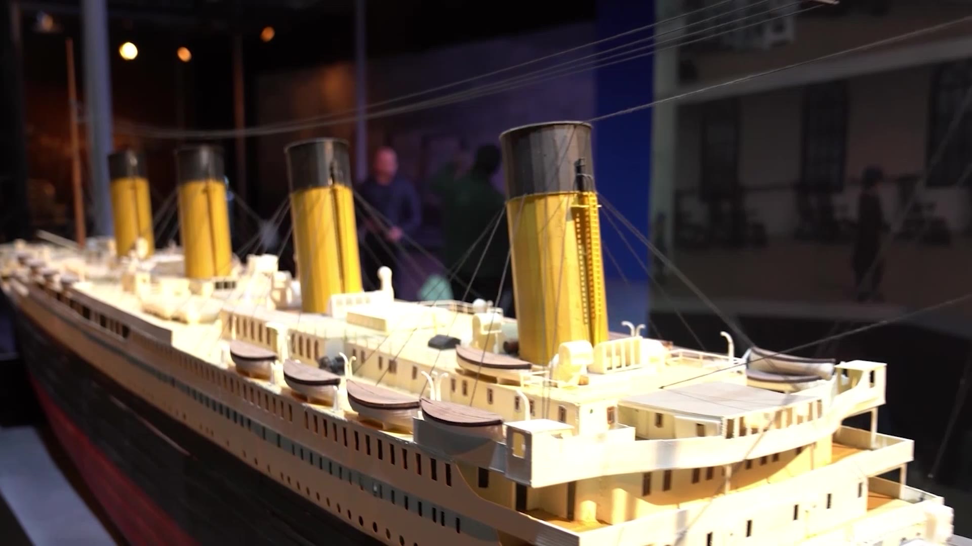 Model ship at TITANIC: The Exhibition on Monday, Dec. 29, 2025. (Istvan Bartos, KSL)...