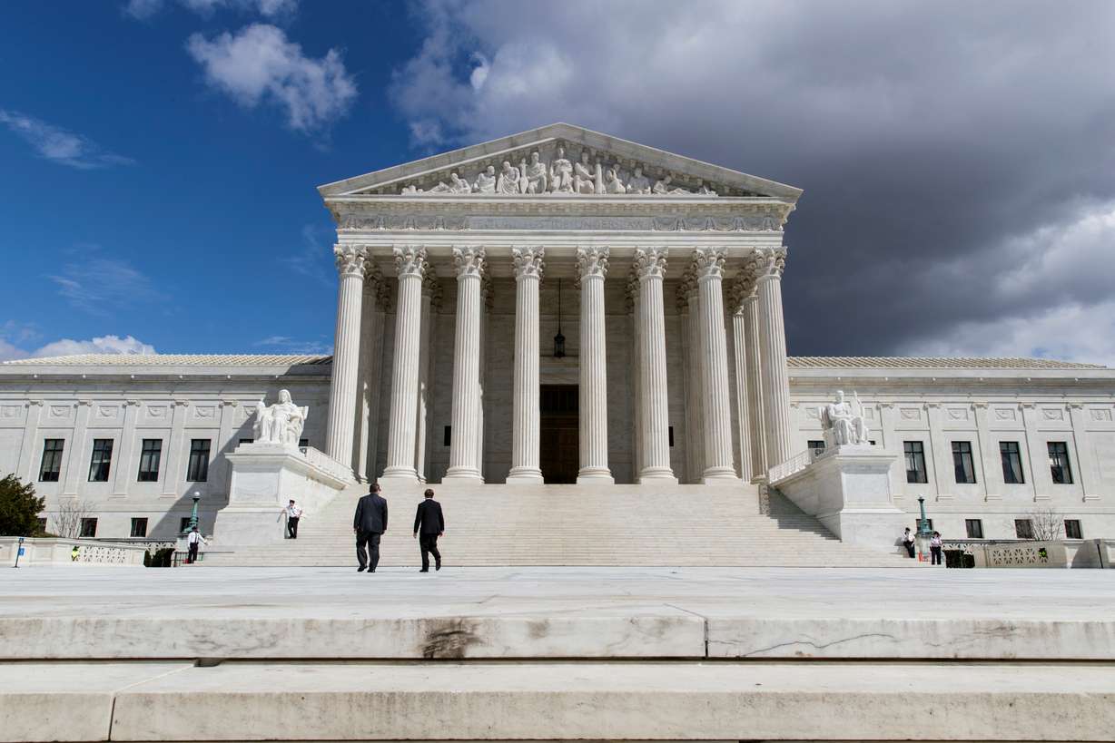 The Supreme Court in Washington on March 28, 2017. Utah lawmakers said the court has explained differences between the rights of professional and student journalists. (J. Scott Applewhite, Associated Press)