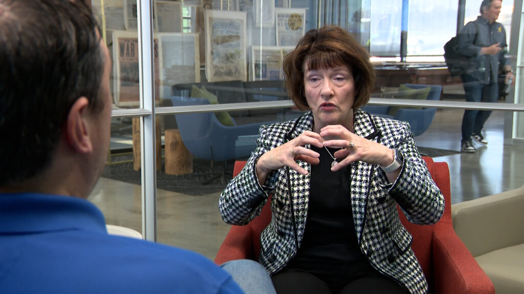 Susan Speirs of the UTACPA explains to KSL's Matt Gephardt the impacts of the new tax deductions. (Mark Less, KSL)