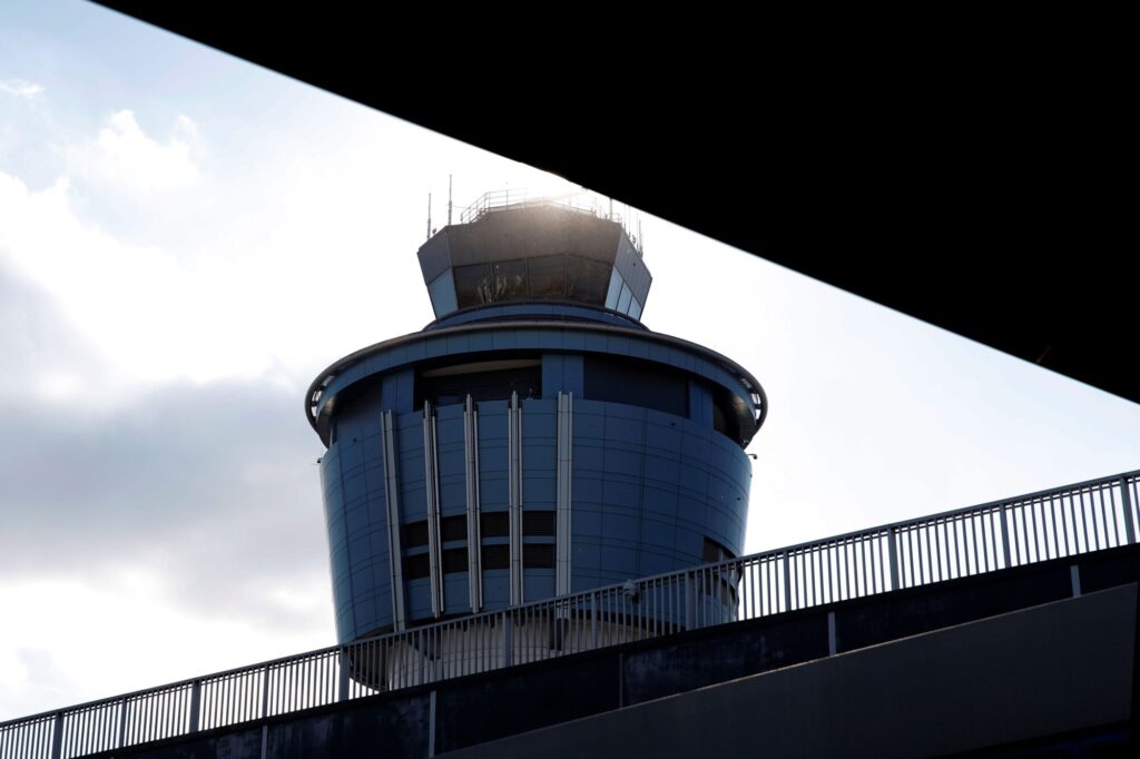 The control tower at LaGuardia Airport in New York City. (Mike Segar, Reuters via CNN Newsource)