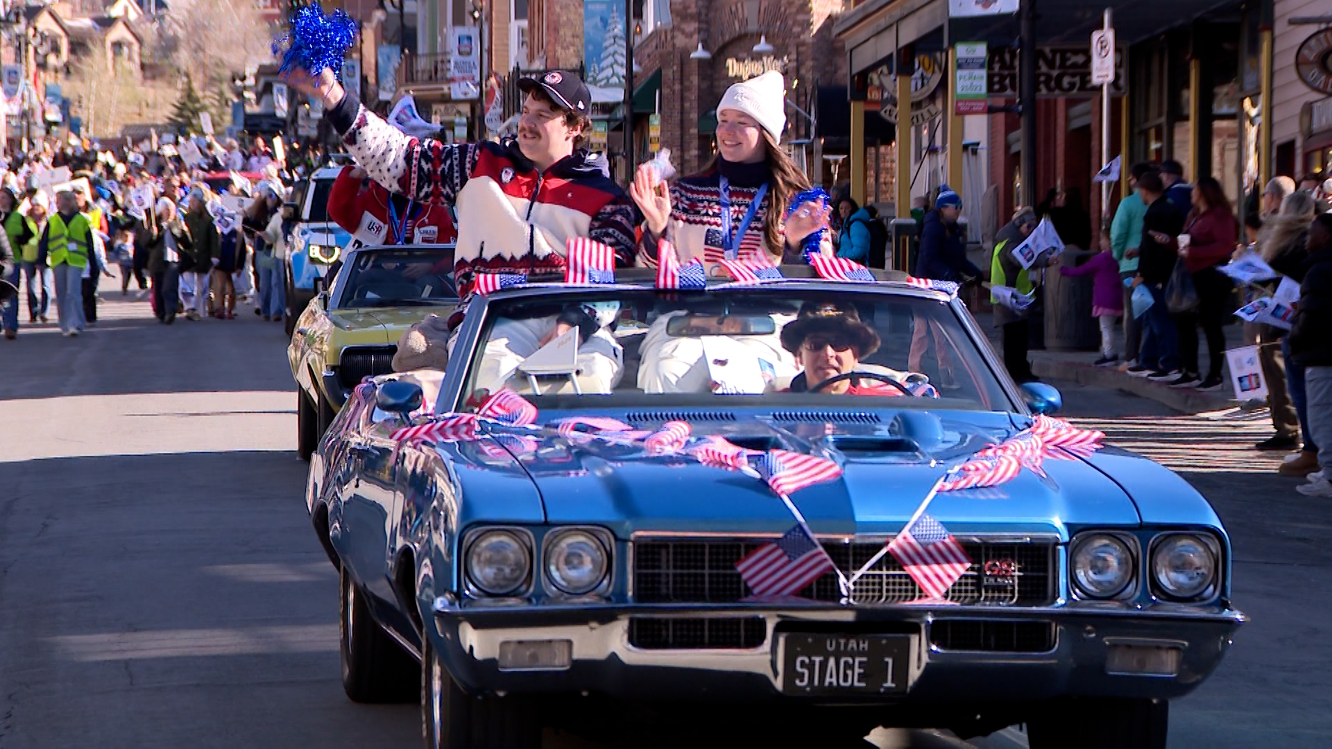 People in Park City lined the streets Friday, to cheer on around 90 Olympians and Paralympians, spa...