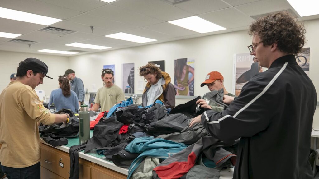 Nicole McLaughlin has built a career in upcycling and brought that mindset to Utah State University, hosting an upcycling workshop with Outdoor Product Design and Development students. (KSL)