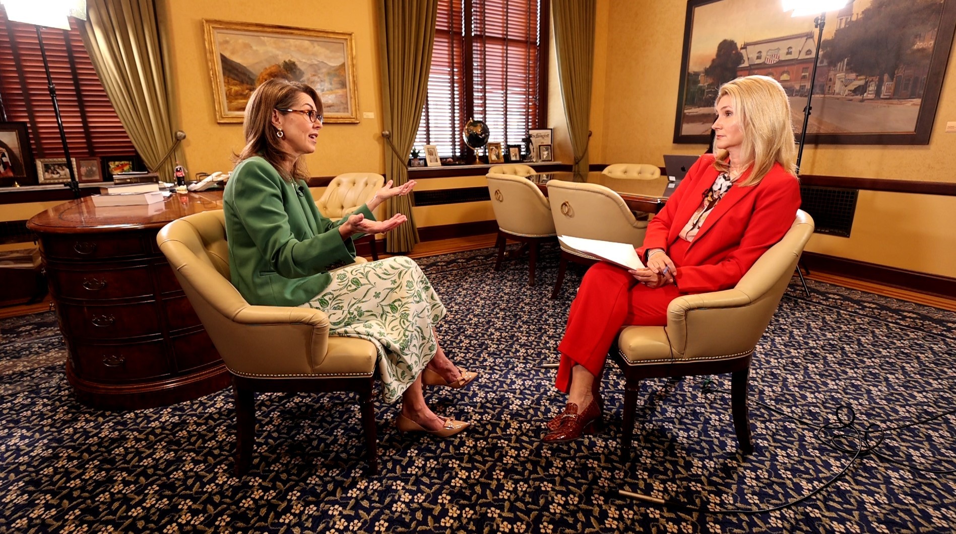 KSL's Lori Prichard and Lt. Gov. Deidre Henderson are pictured on April 28, 2026. (Jack Grimm, KSL)