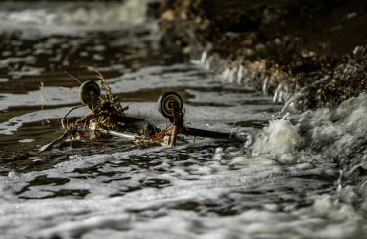 (Trent Nelson | The Salt Lake Tribune) Little Cottonwood Creek flows toward the Jordan River in Murray on Monday, April 13, 2026.