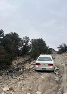 DeEtte Spencer's car was found on March 5 near Nine Mile Canyon in Carbon County. Picture courtesy of Shawn Morgan.