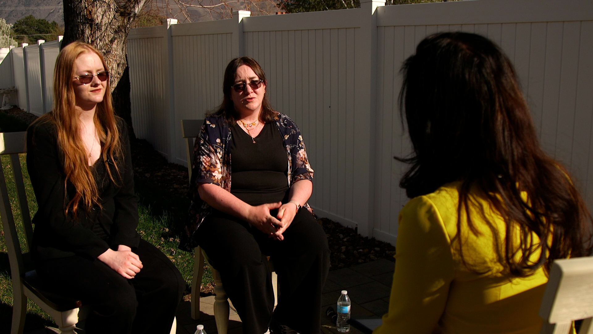 Crystal and her mother, Amy , talk with KSL about school safety concerns after an incident at Brighton High School. (Jack Grimm, KSL)
